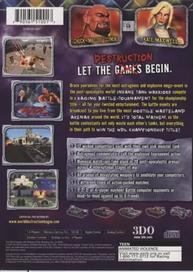 World Destruction League - Thunder Tanks box cover back